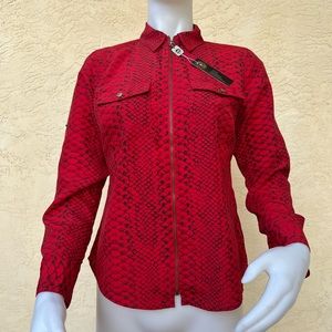 Michael Kors Zip Front Top / Jacket in Red Python, size S